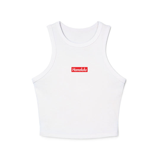 Honolulu Logo Premium Micro Rib Racer Tank Top