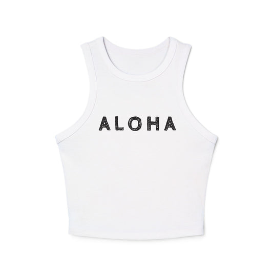 Aloha Logo Premium Micro Rib Racer Tank Top