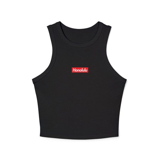 Honolulu Logo Premium Micro Rib Racer Tank Top