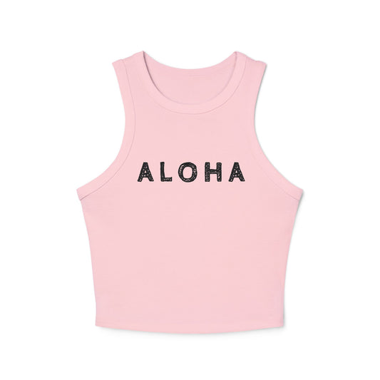 Aloha Logo Premium Micro Rib Racer Tank Top