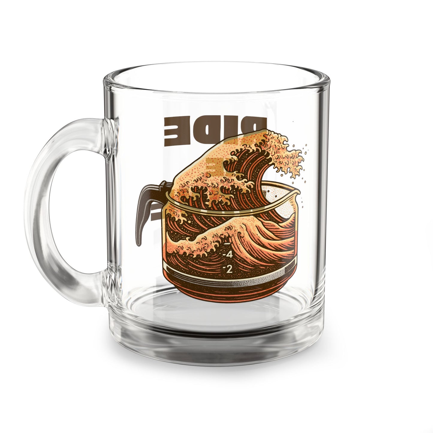 Great Wave of Coffee Glass Mug, 10oz | Ride the Wave-Mug-Bits of Aloha