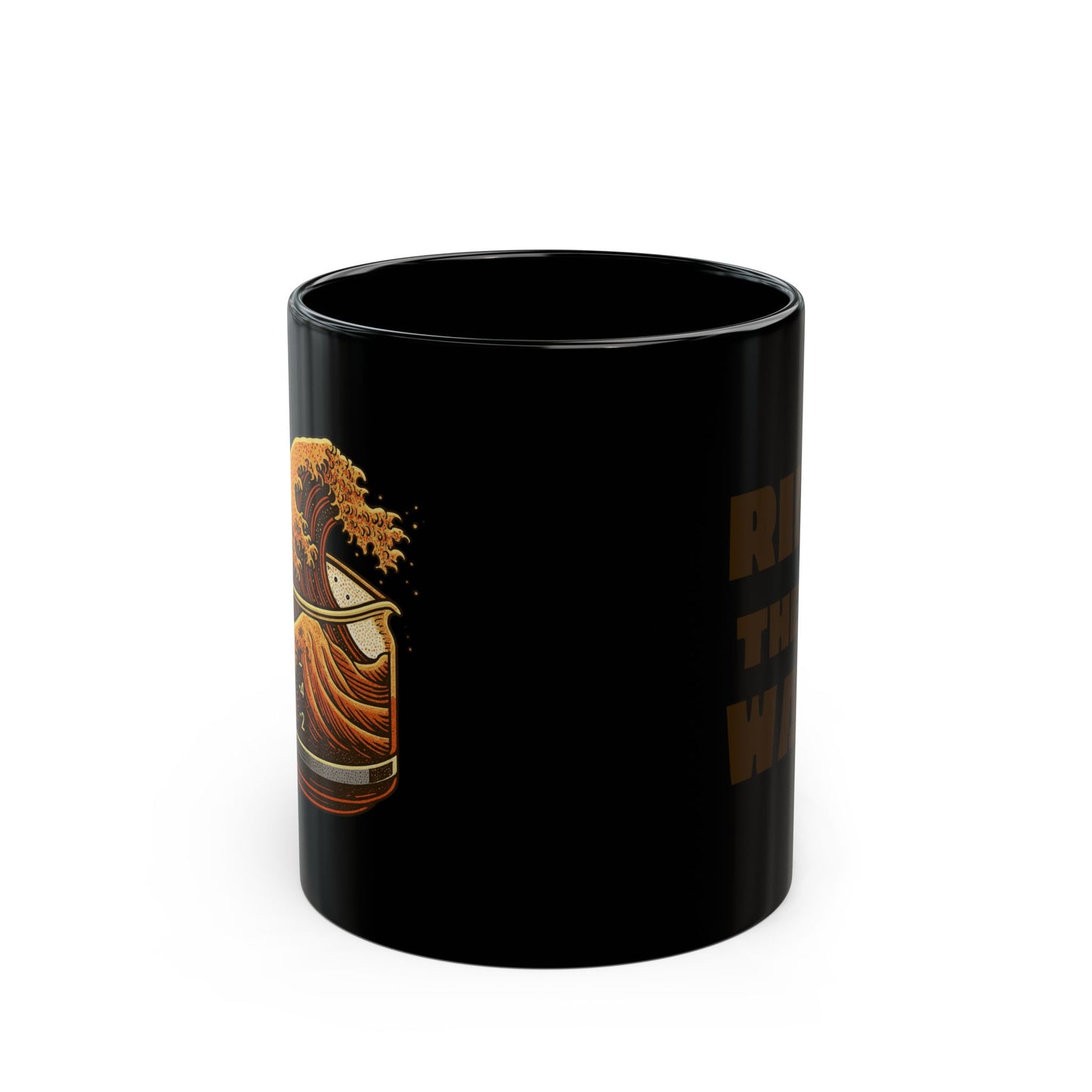 The Great Wave of Coffee Black Mug - Ride the Wave in 11oz and 15oz Sizes