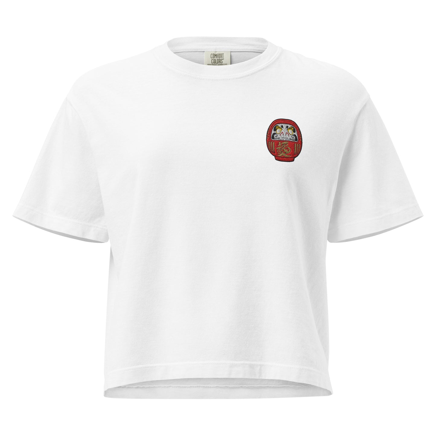 Daruma Doll Japanese Premium Embroidered Boxy T-Shirt-T-Shirt-Bits of Aloha