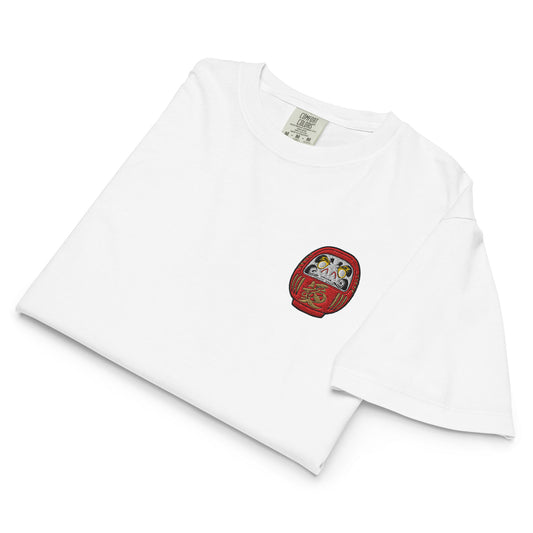 Daruma Doll Japanese Premium Embroidered Boxy T-Shirt-T-Shirt-Bits of Aloha