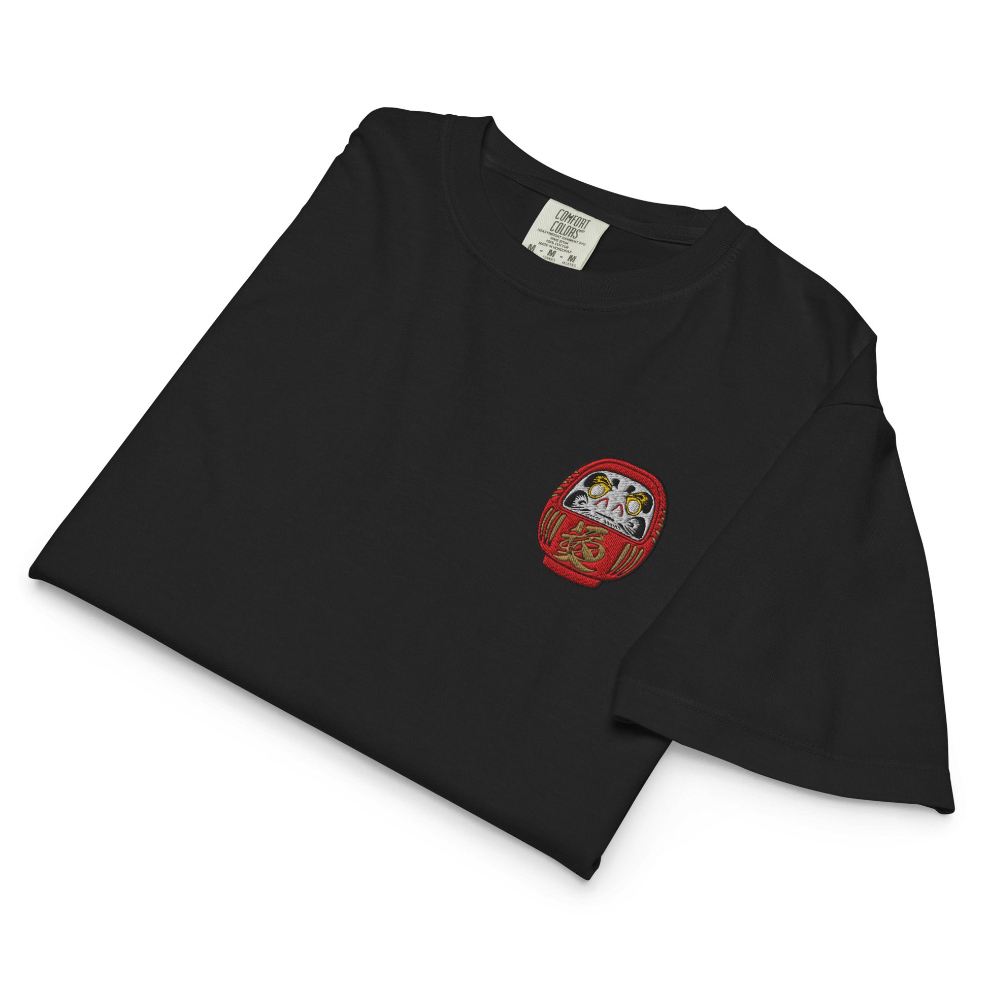 Daruma Doll Japanese Premium Embroidered Boxy T-Shirt-T-Shirt-Bits of Aloha