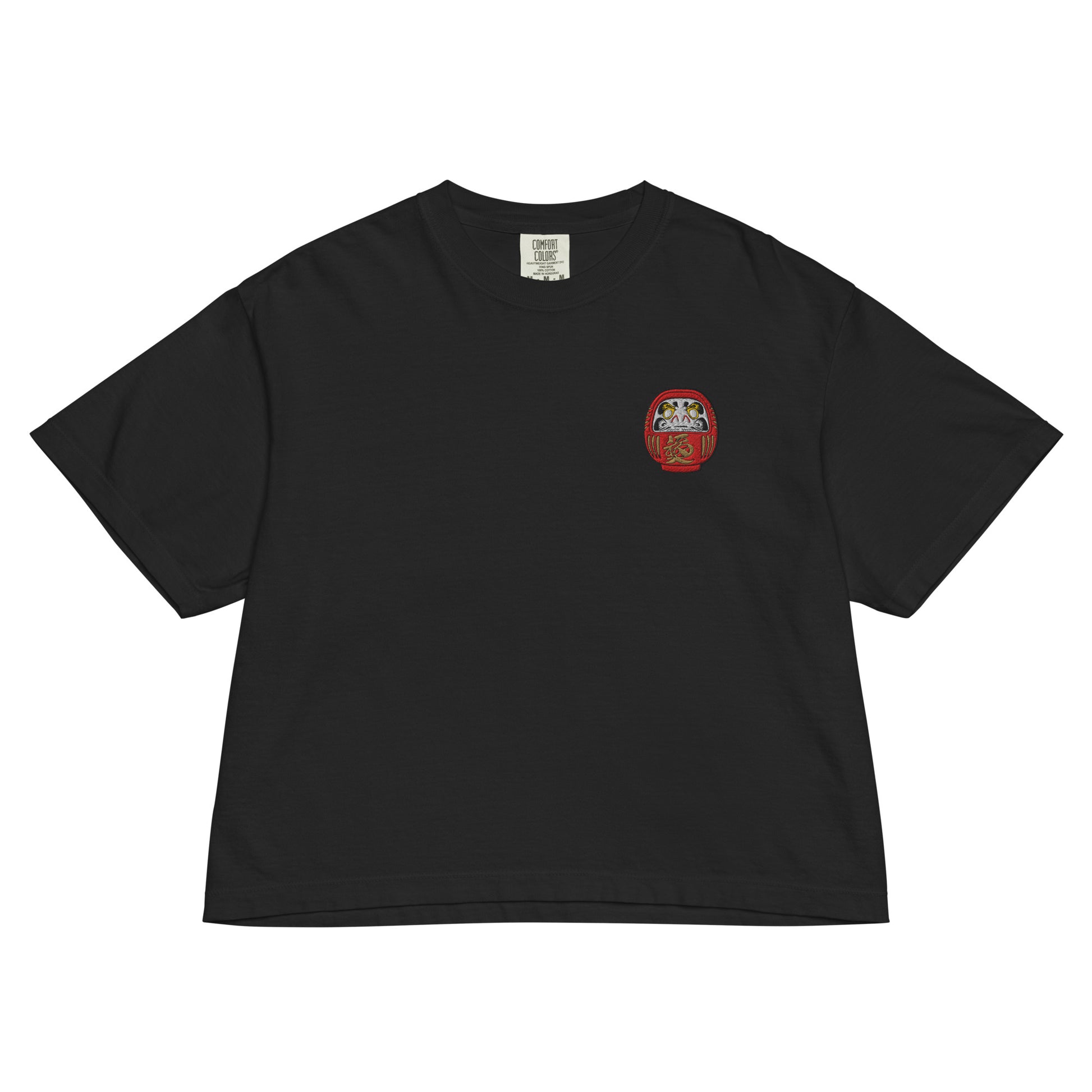 Daruma Doll Japanese Premium Embroidered Boxy T-Shirt-T-Shirt-Bits of Aloha