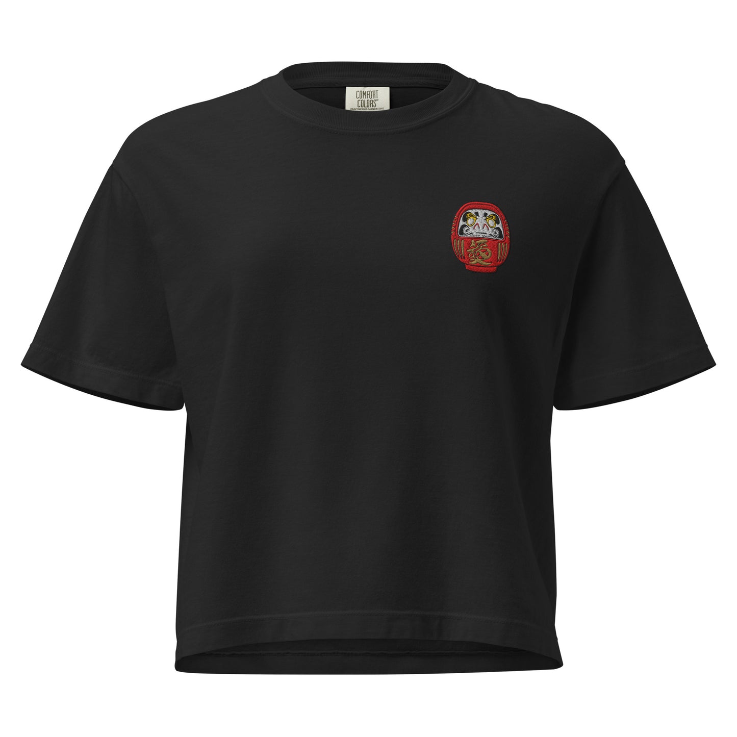 Daruma Doll Japanese Premium Embroidered Boxy T-Shirt-T-Shirt-Bits of Aloha