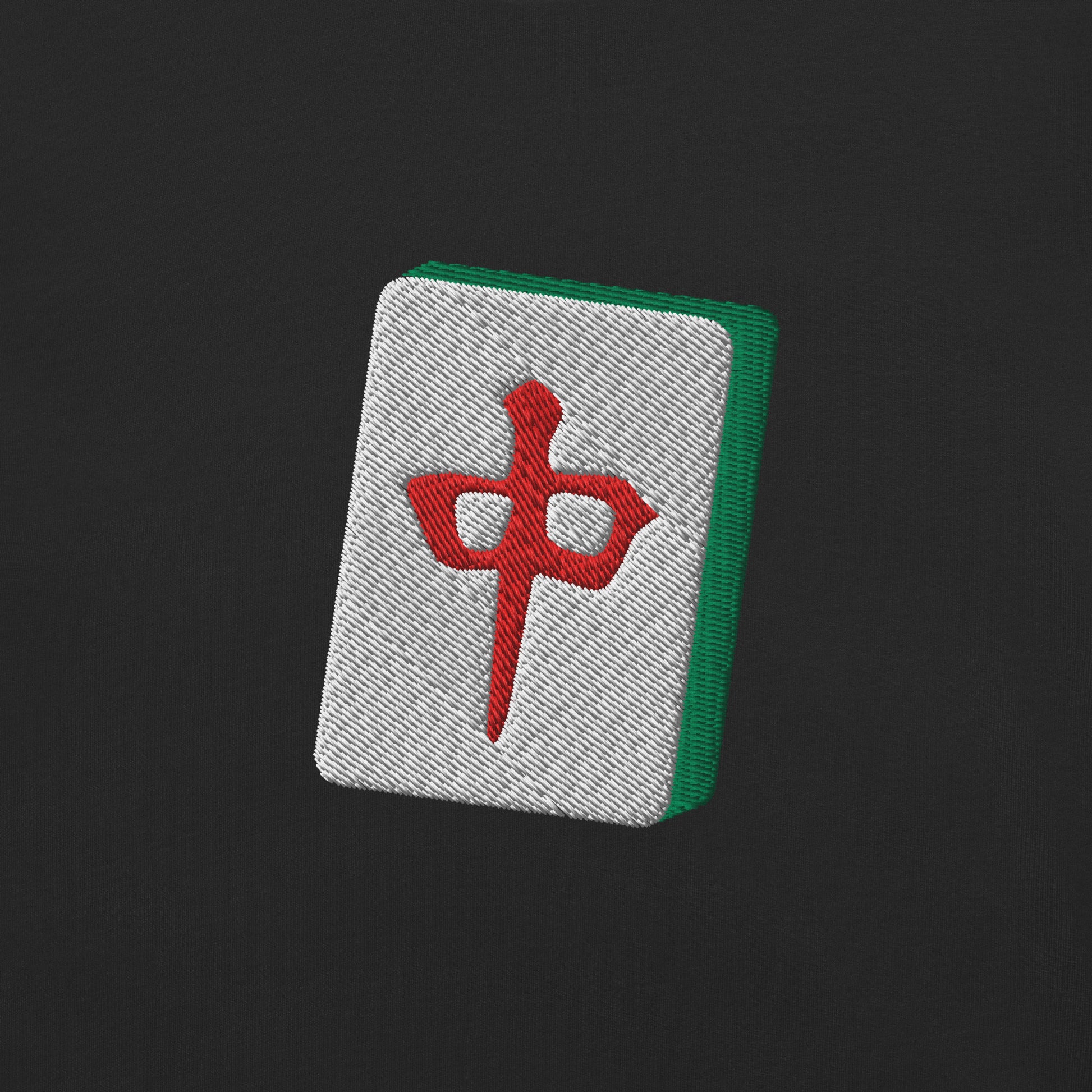 Embroidered Red Dragon Mahjong T-Shirt: 100% Cotton Apparel-T-Shirt-Bits of Aloha