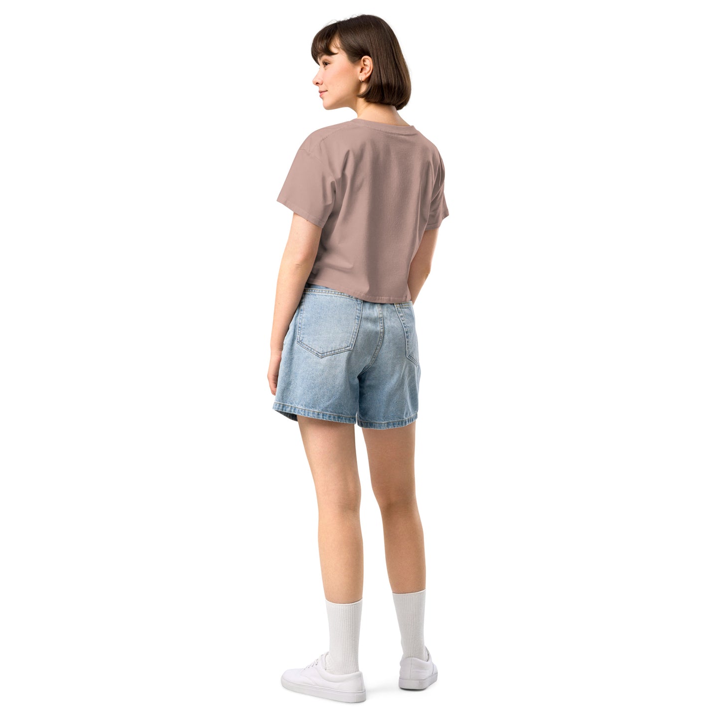 Hawaii Plumeria Embroidered Crop Top-T-Shirt-Bits of Aloha