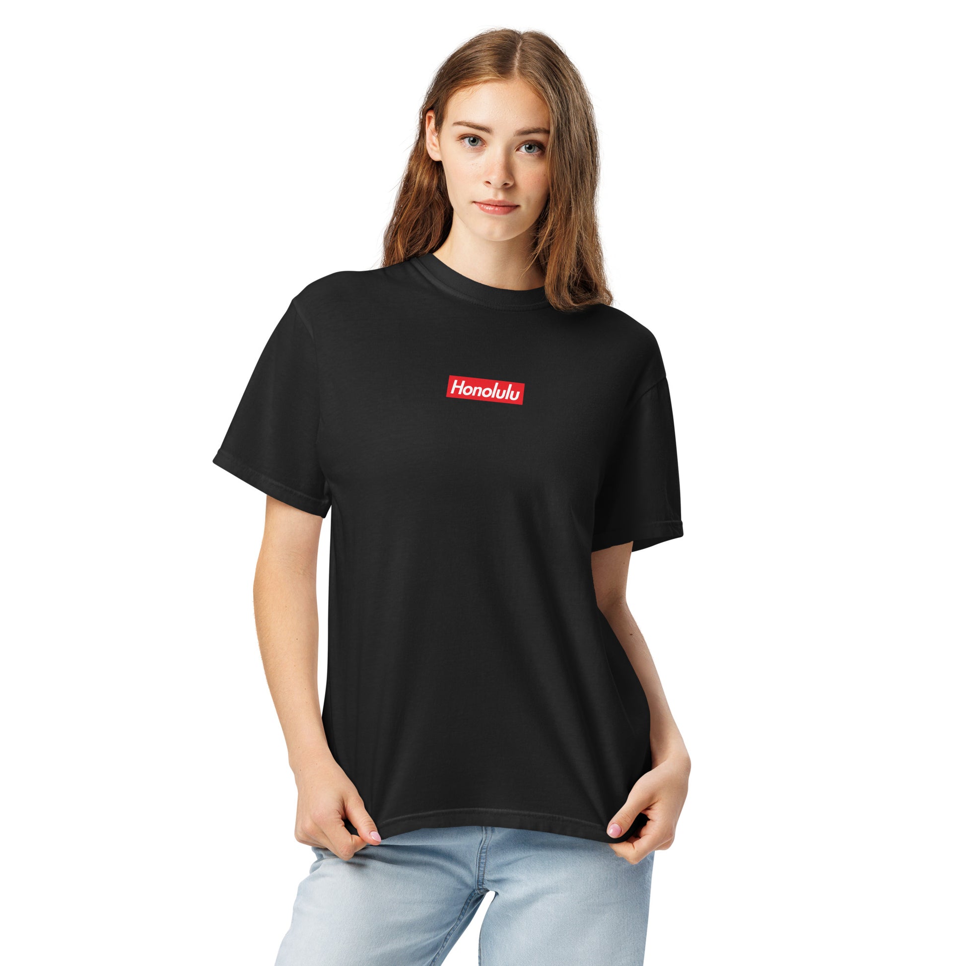 Honolulu Streetwear T-Shirt: Heavyweight Cotton, Relaxed Fit, Garment-Dyed-T-Shirt-Bits of Aloha