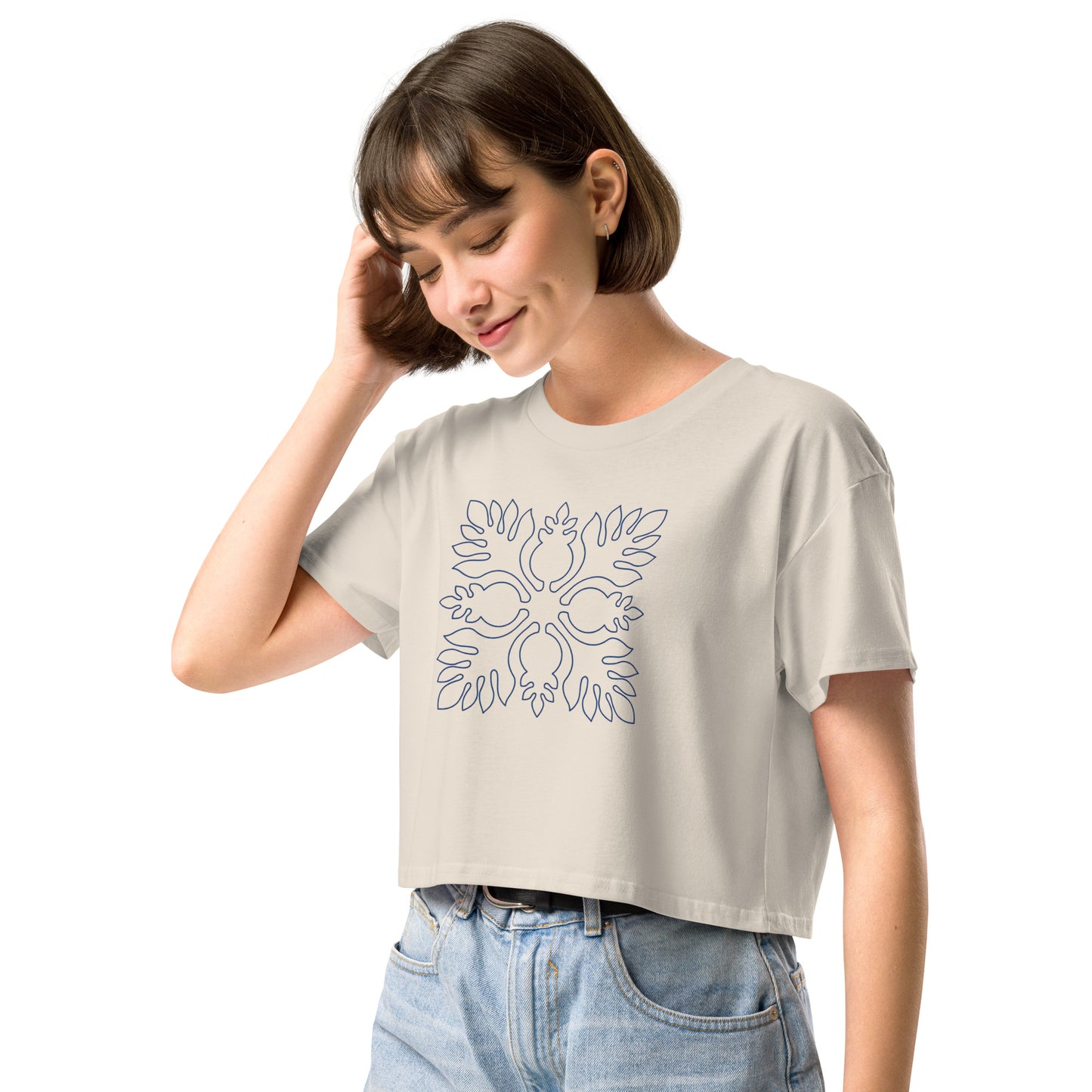 Kekoa Hawaiian Quilt Women’s Crop Top-T-Shirt-Bits of Aloha