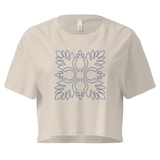 Kekoa Hawaiian Quilt Women’s Crop Top-T-Shirt-Bits of Aloha