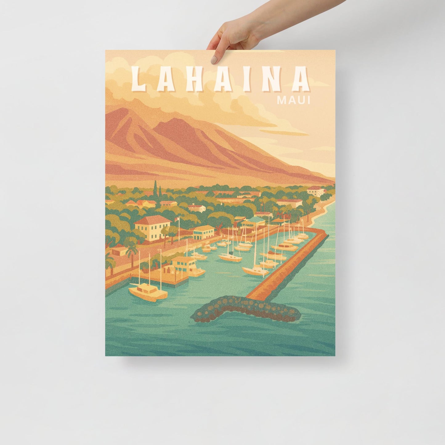 Lahaina Maui Retro Art Poster-Art-Bits of Aloha