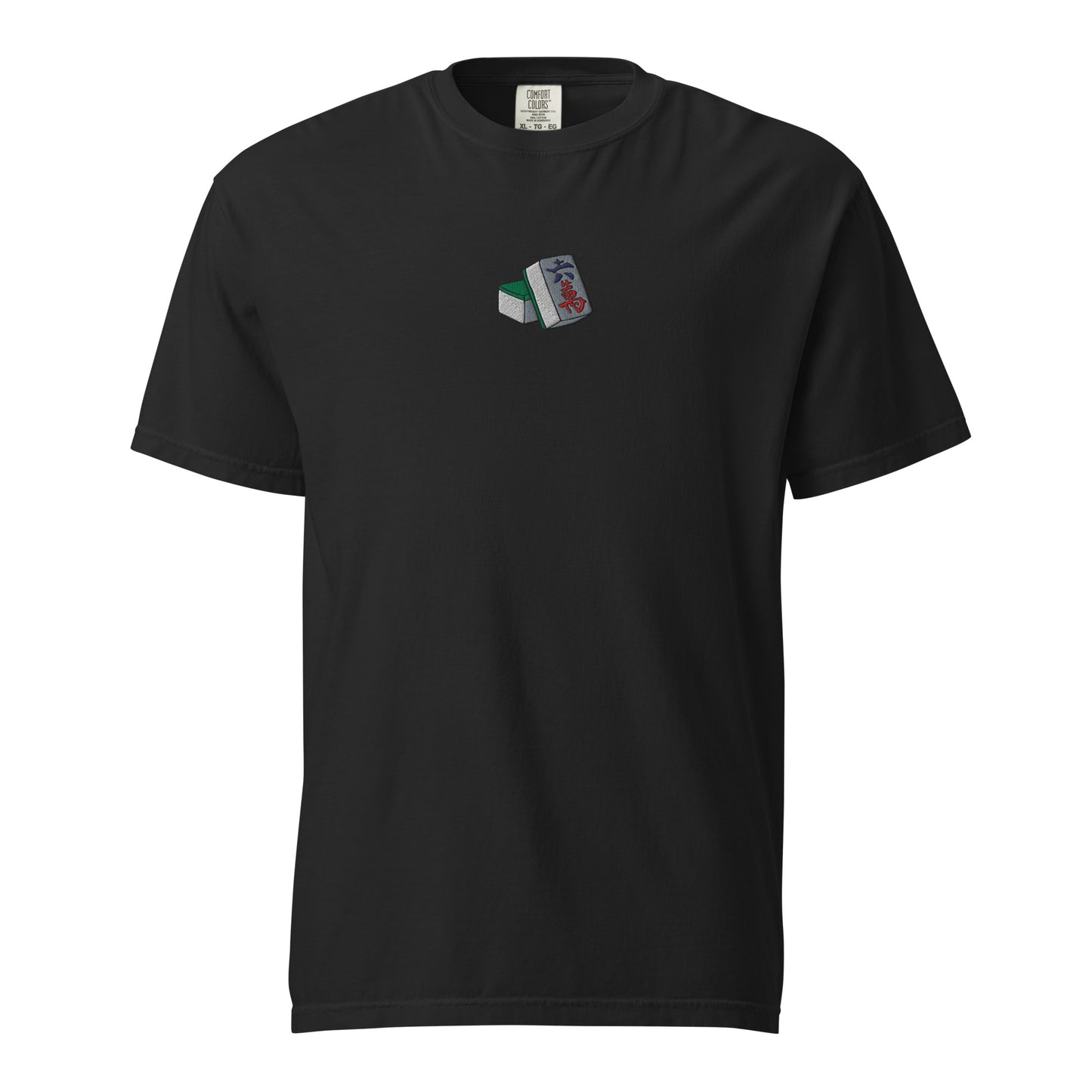 Lucky Number Six Mahjong Embroidered T-Shirt: 100% Cotton, Relaxed Fit-T-Shirt-Bits of Aloha