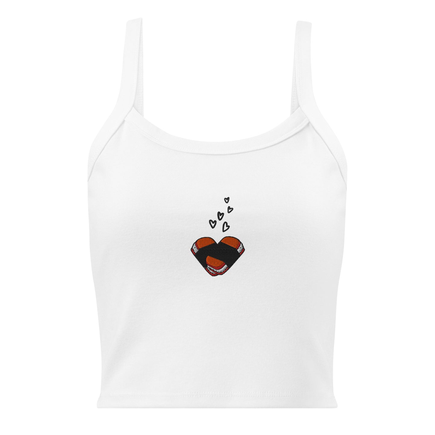 Musubi Heart Embroidered Micro Rib Tank Top for Musubi Lovers-Tank Top-Bits of Aloha