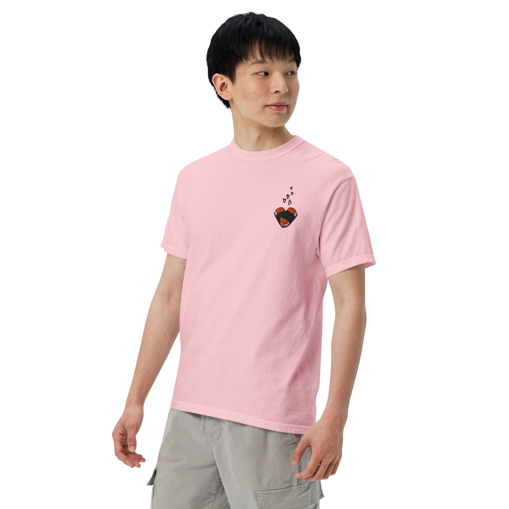Musubi Heart Premium Embroidered Premium T-Shirt for Musubi Lovers-T-Shirt-Bits of Aloha