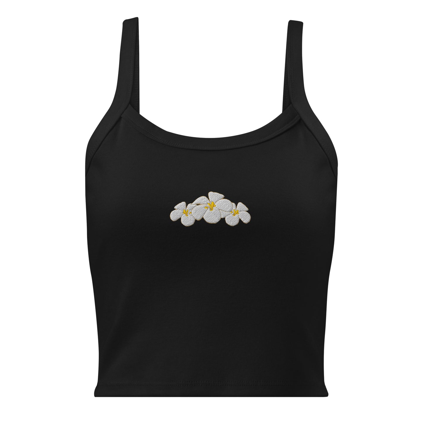 Plumeria Embroidered Rib Tank Top-Tank Top-Bits of Aloha