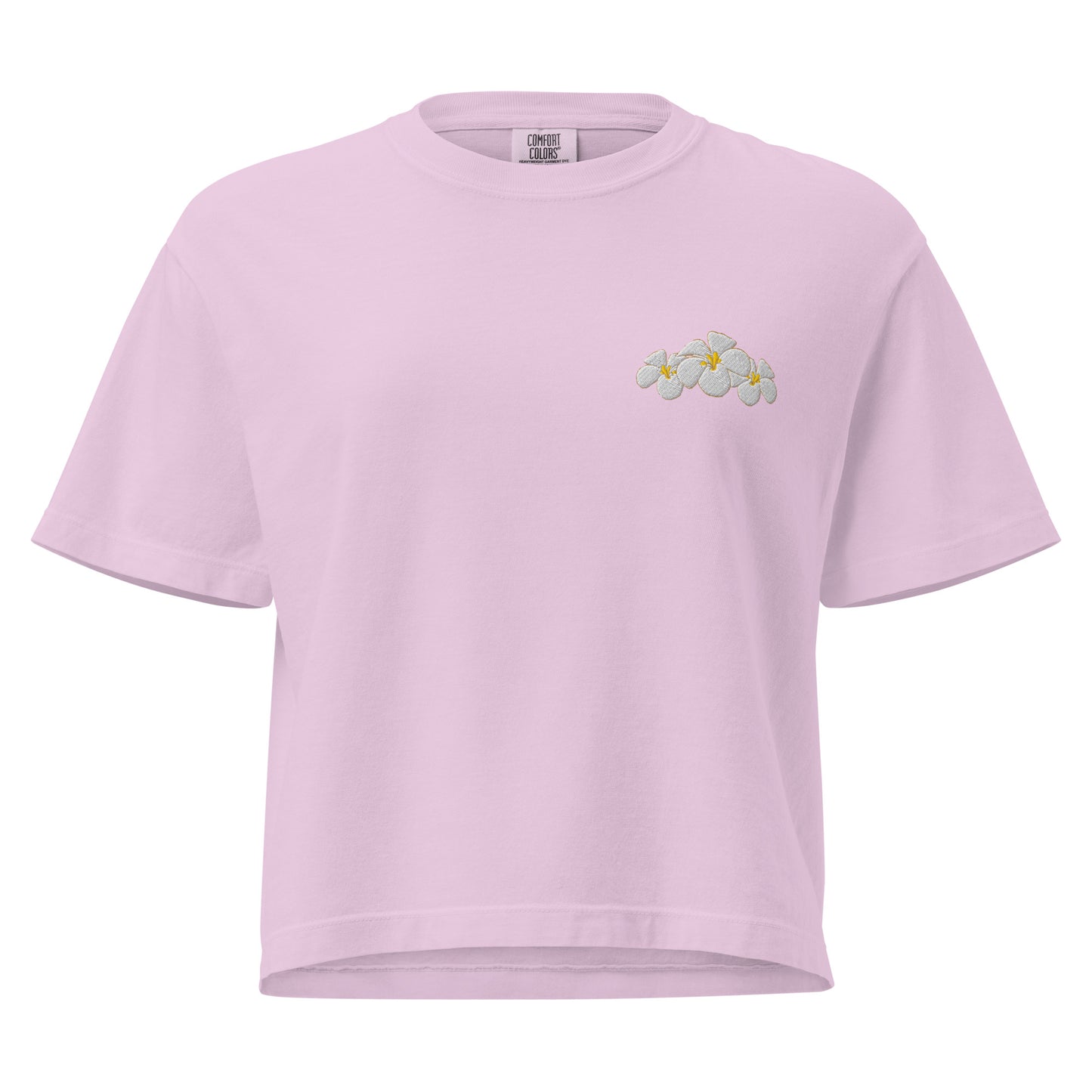 Plumeria Premium Embroidered Boxy T-Shirt-T-Shirt-Bits of Aloha