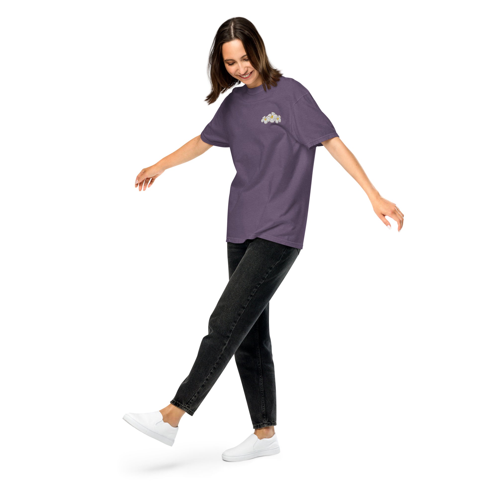 Plumeria Premium Embroidered T-shirt-T-Shirt-Bits of Aloha