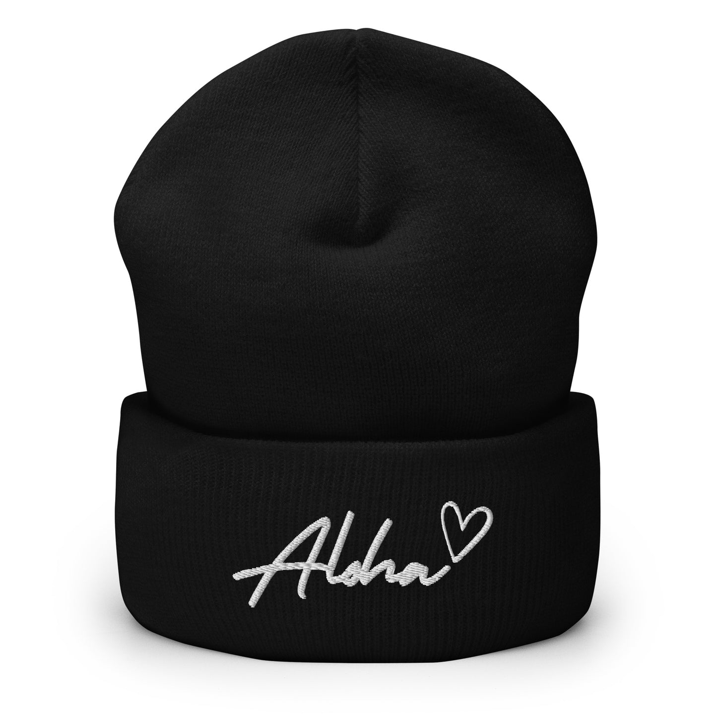 Aloha Love Embroidered Cuffed Beanie Winter Hawaii Aloha Vibes-Hat-Bits of Aloha