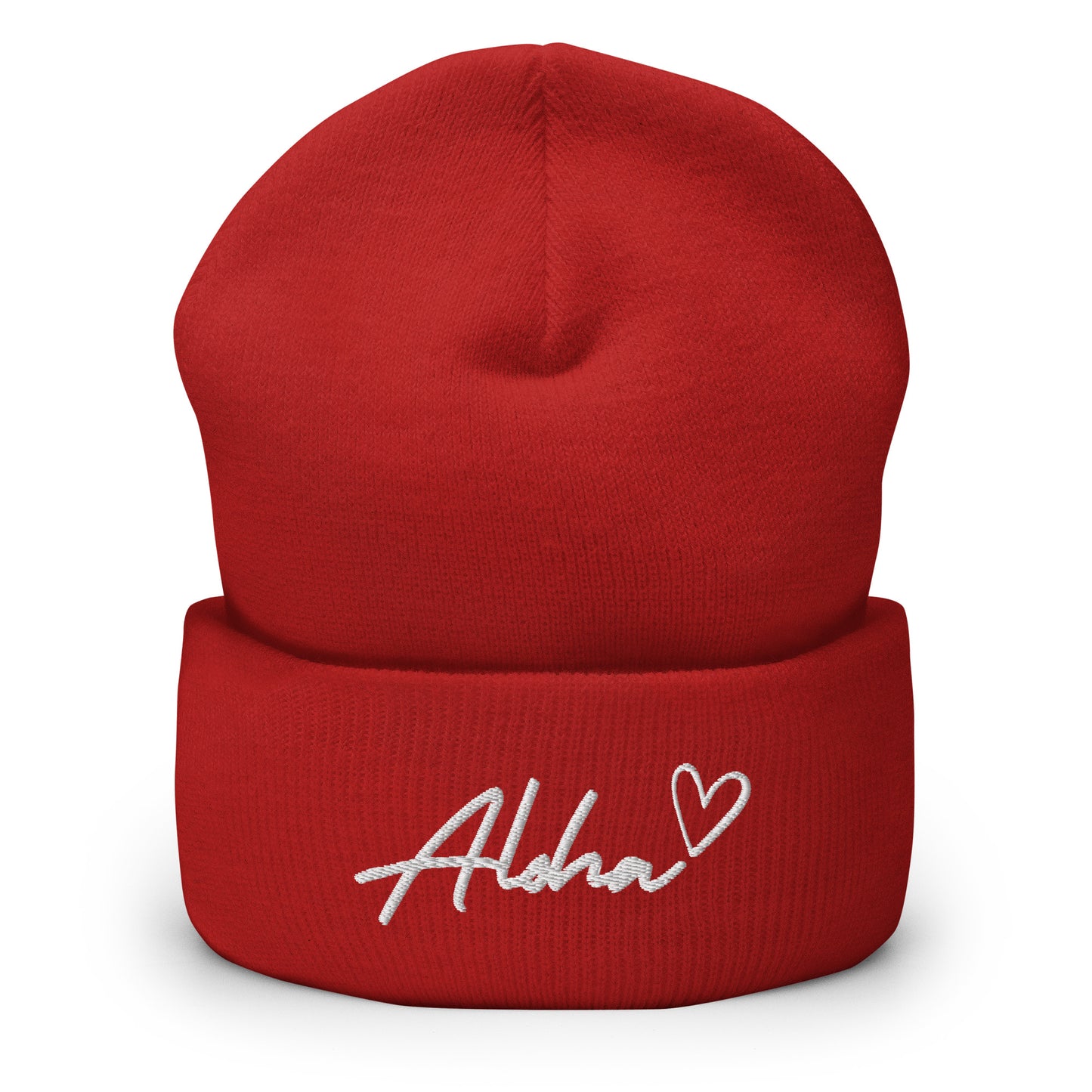 Aloha Love Embroidered Cuffed Beanie Winter Hawaii Aloha Vibes-Hat-Bits of Aloha