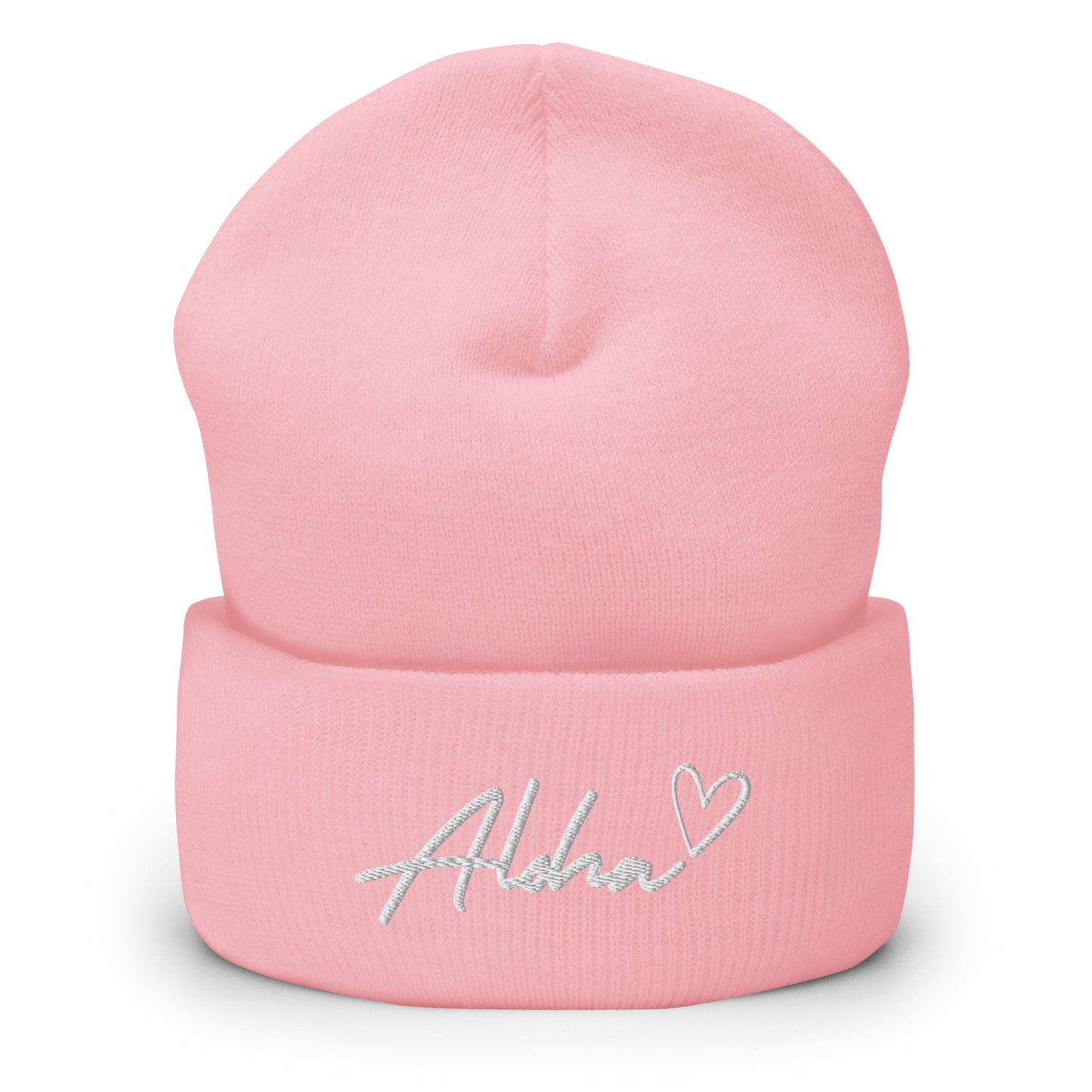 Aloha Love Embroidered Cuffed Beanie Winter Hawaii Aloha Vibes-Hat-Bits of Aloha