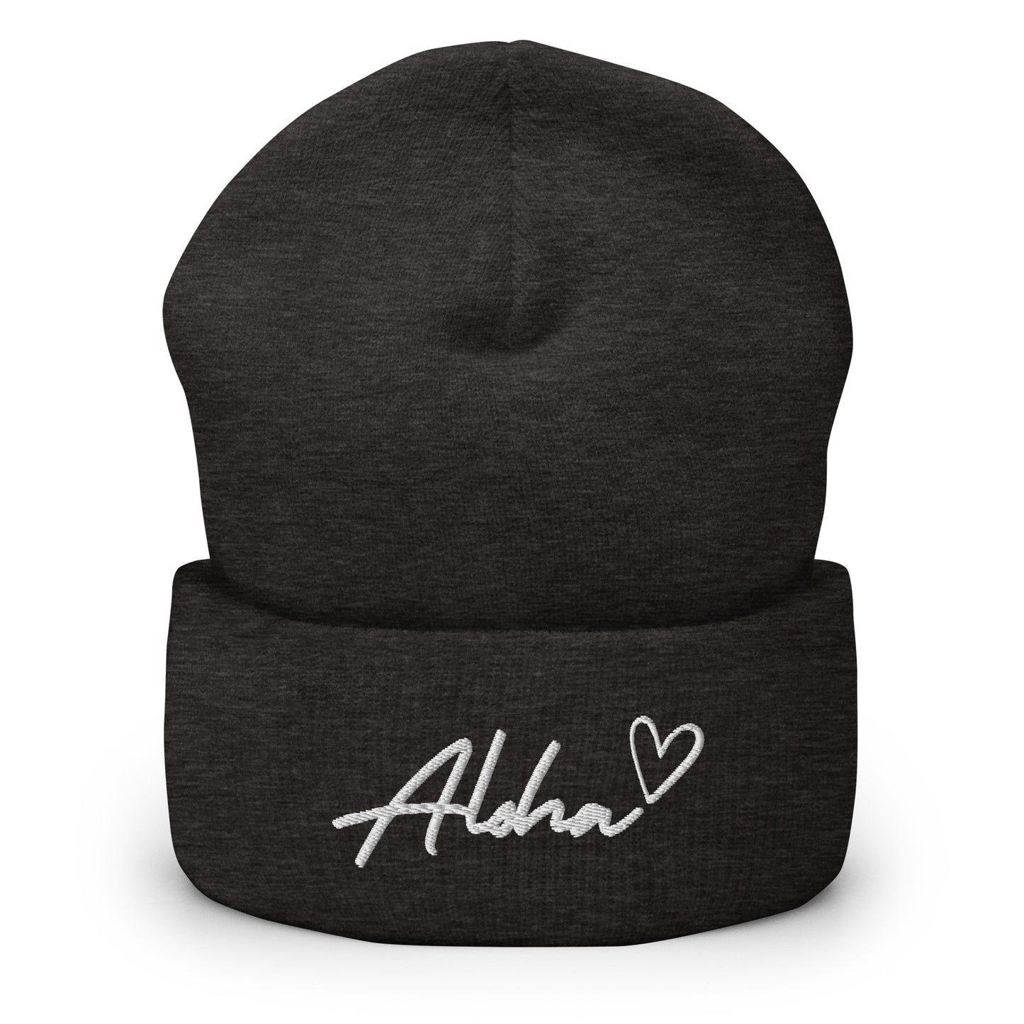 Aloha Love Embroidered Cuffed Beanie Winter Hawaii Aloha Vibes-Hat-Bits of Aloha