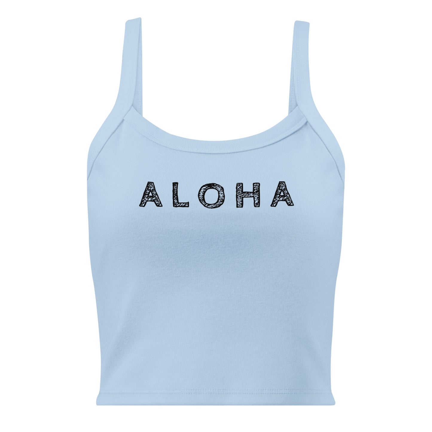 Aloha Scribble Printed Rib Tank Top-Tank Top-Bits of Aloha