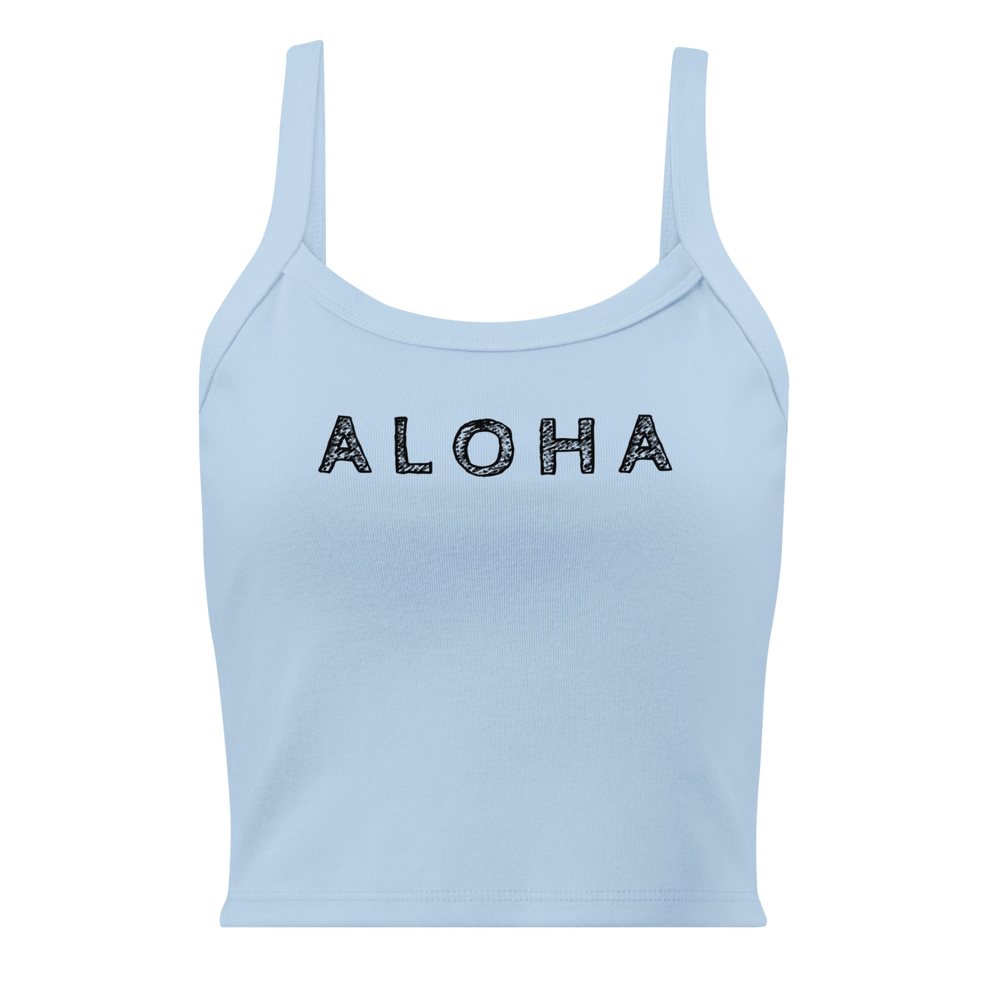 Aloha Scribble Printed Rib Tank Top-Tank Top-Bits of Aloha