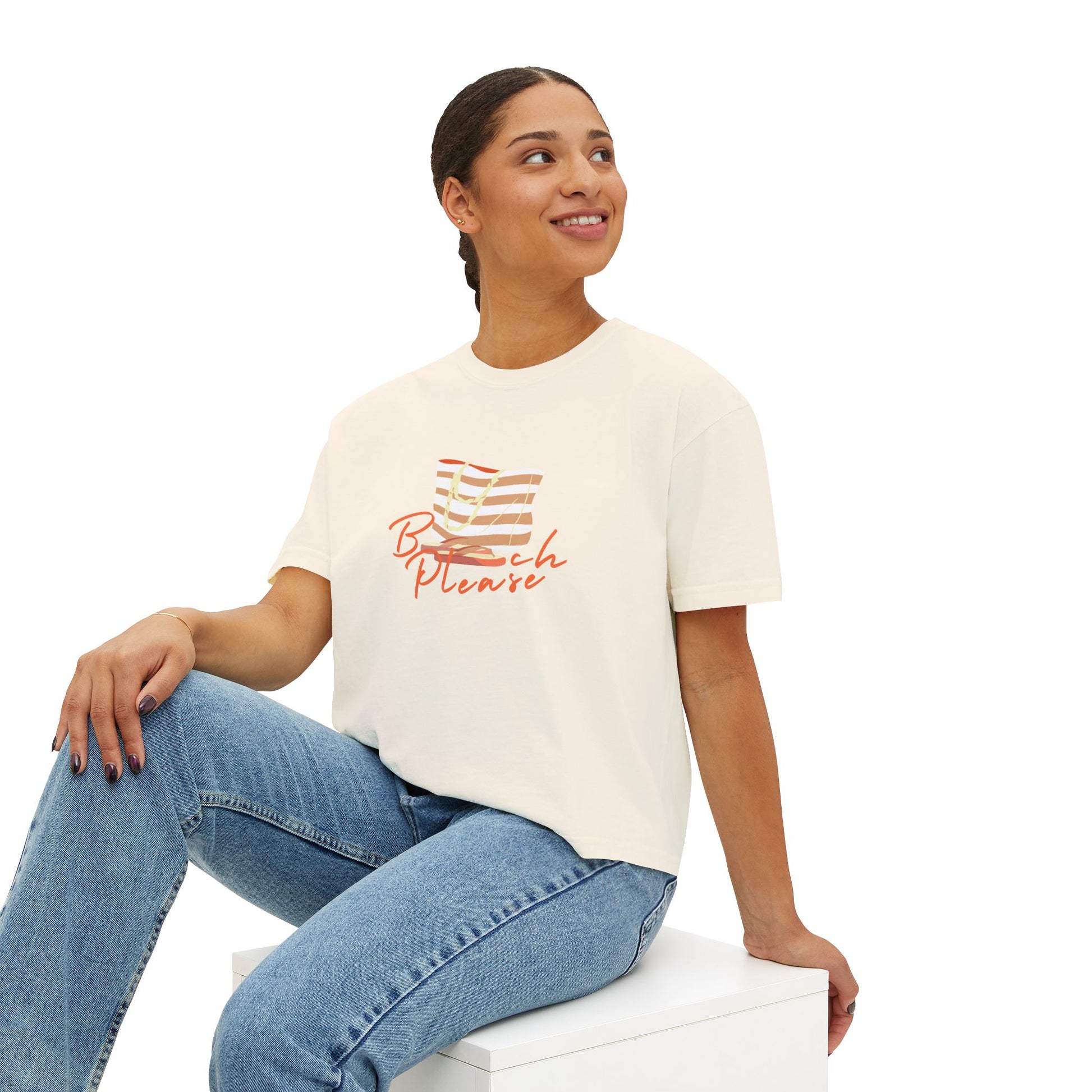 Beach Please Boxy Tee-T-Shirt-Bits of Aloha