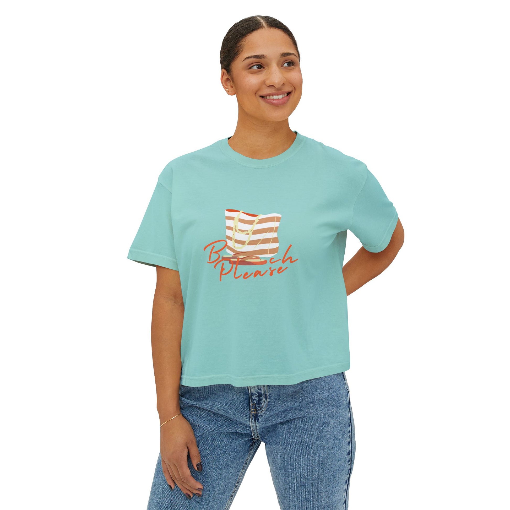 Beach Please Boxy Tee-T-Shirt-Bits of Aloha