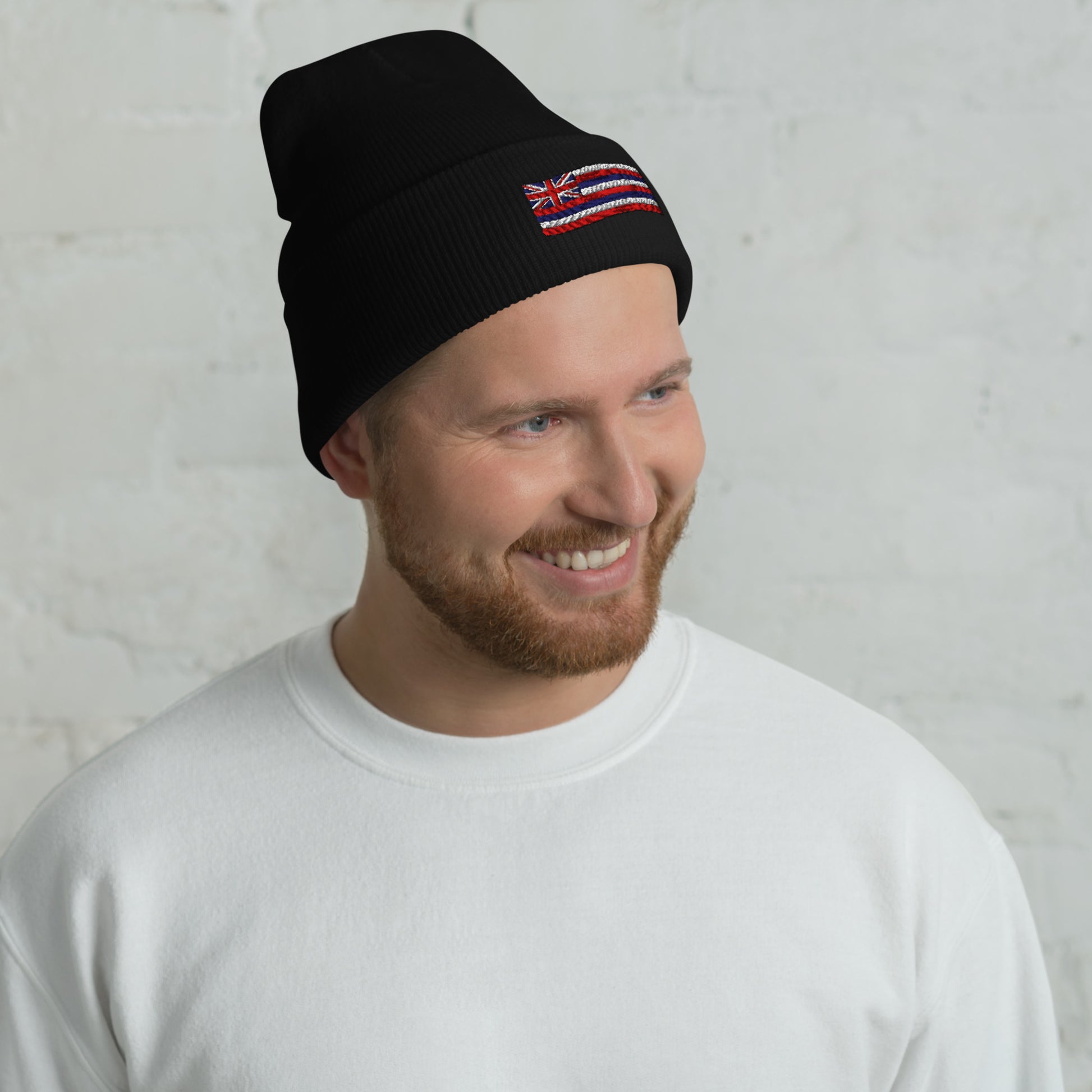 Bits of Aloha Embroidered Flag of Hawai'i Cuffed Beanie-Hat-Bits of Aloha