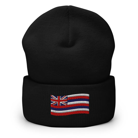 Bits of Aloha Embroidered Flag of Hawai'i Cuffed Beanie-Hat-Bits of Aloha