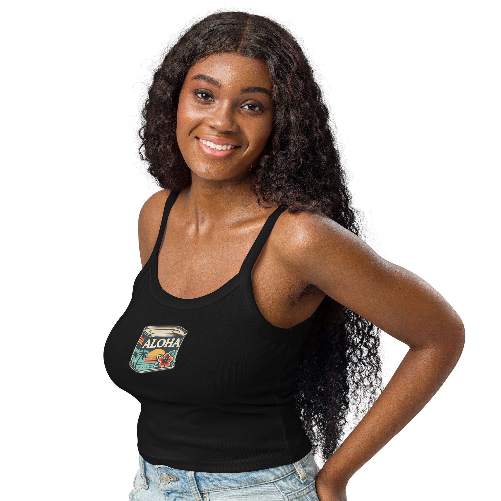 Can of Aloha Printed Rib Tank Top-Tank Top-Bits of Aloha