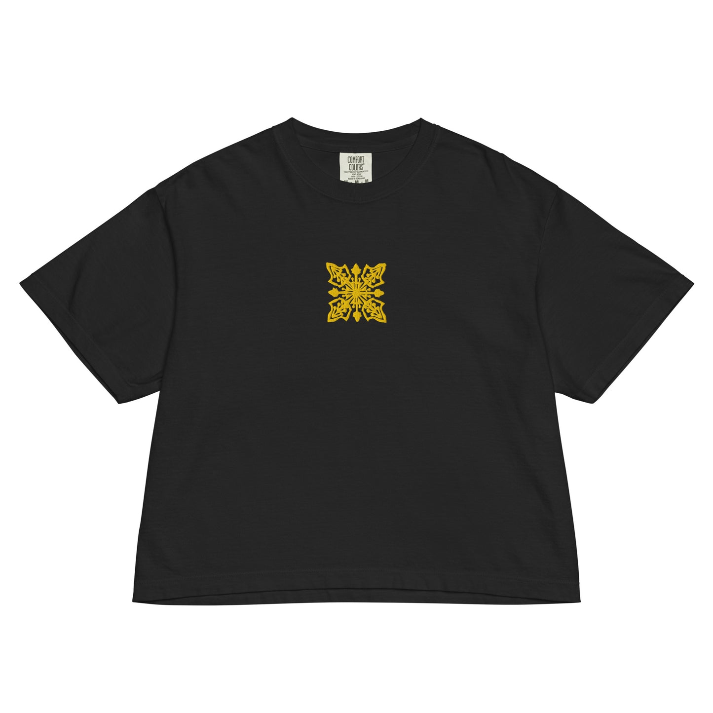 Embroidered Hawaiian Floral Quilt Boxy Tee – Premium Cotton by Bits of Aloha-T-Shirt-Bits of Aloha