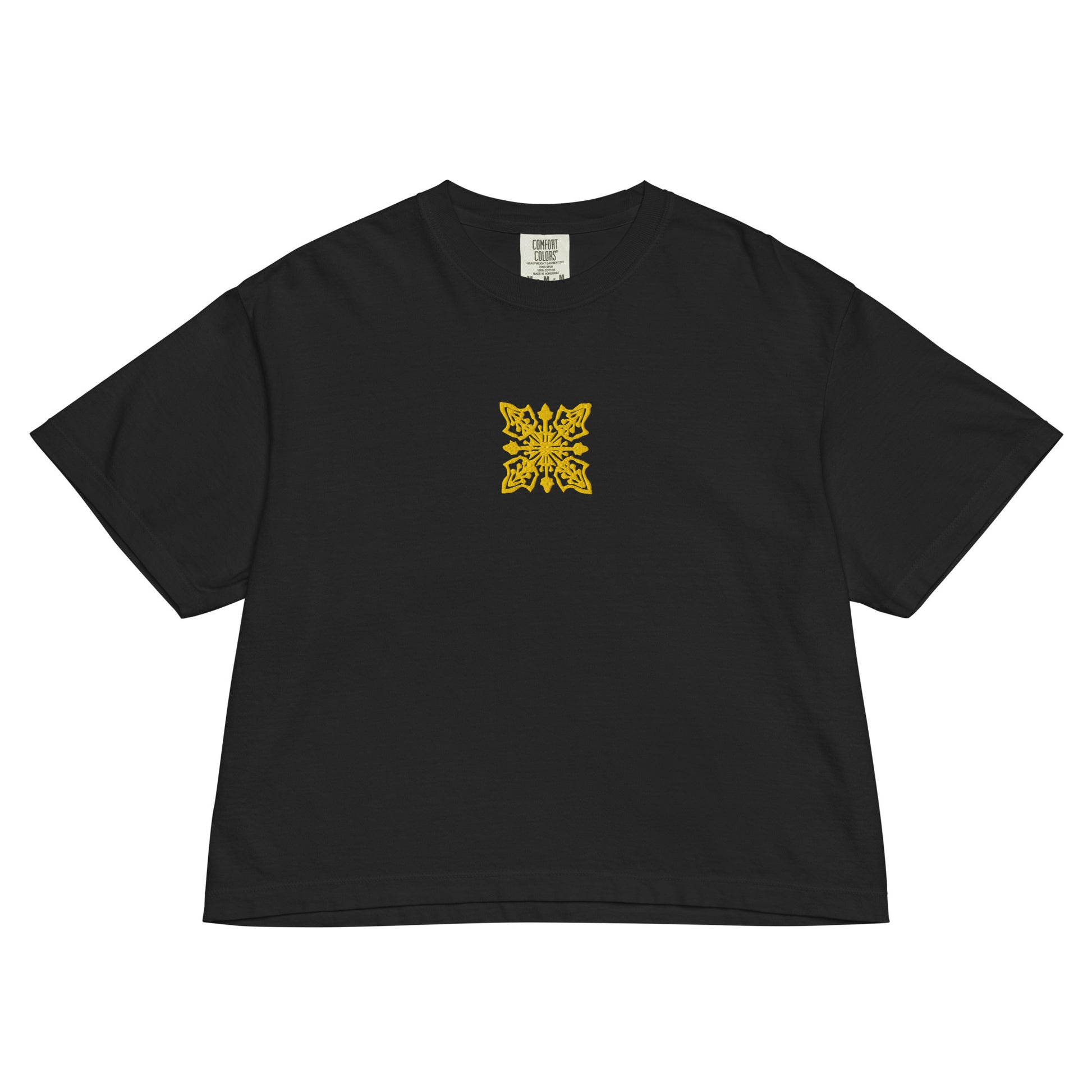 Embroidered Hawaiian Floral Quilt Boxy Tee – Premium Cotton by Bits of Aloha-T-Shirt-Bits of Aloha