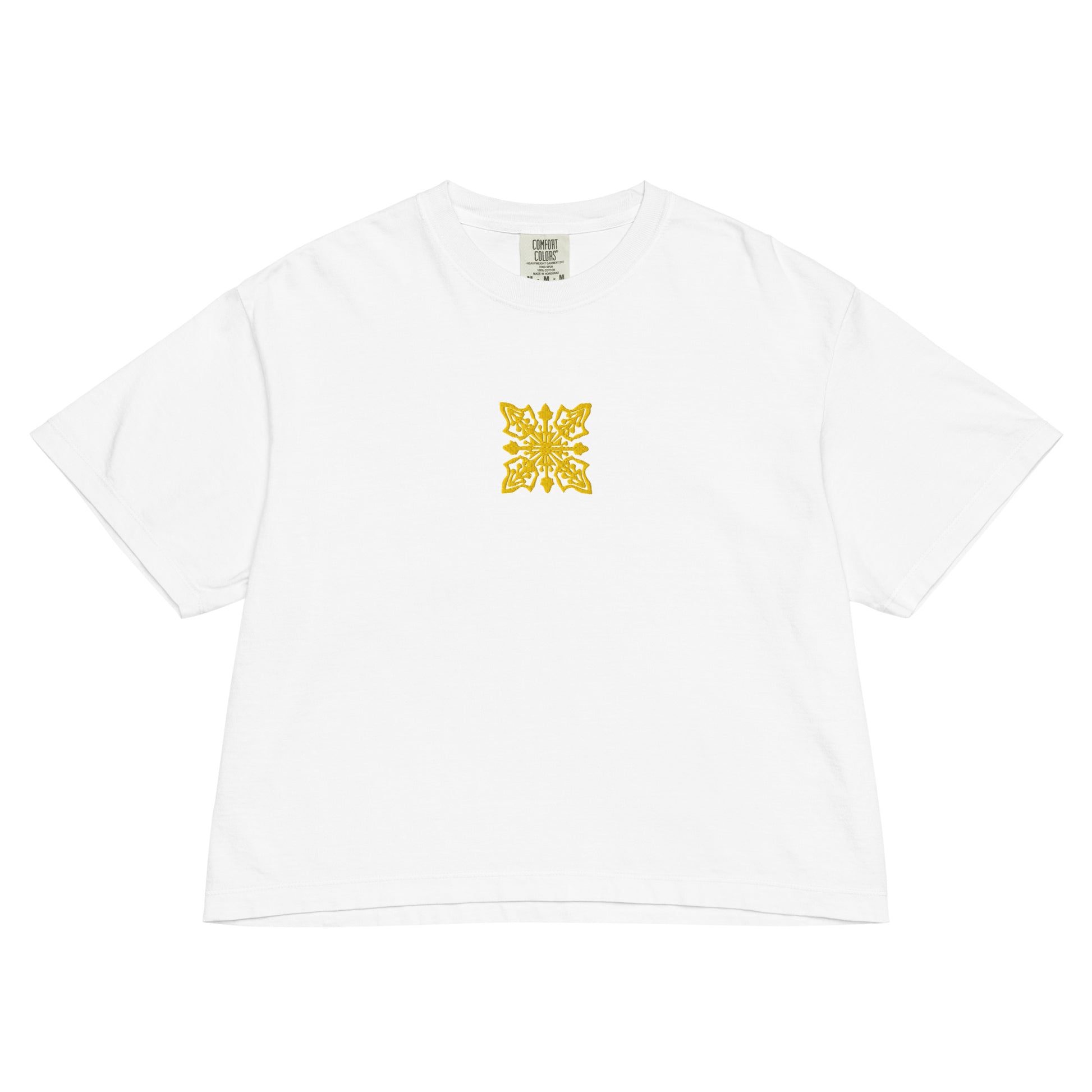 Embroidered Hawaiian Floral Quilt Boxy Tee – Premium Cotton by Bits of Aloha-T-Shirt-Bits of Aloha