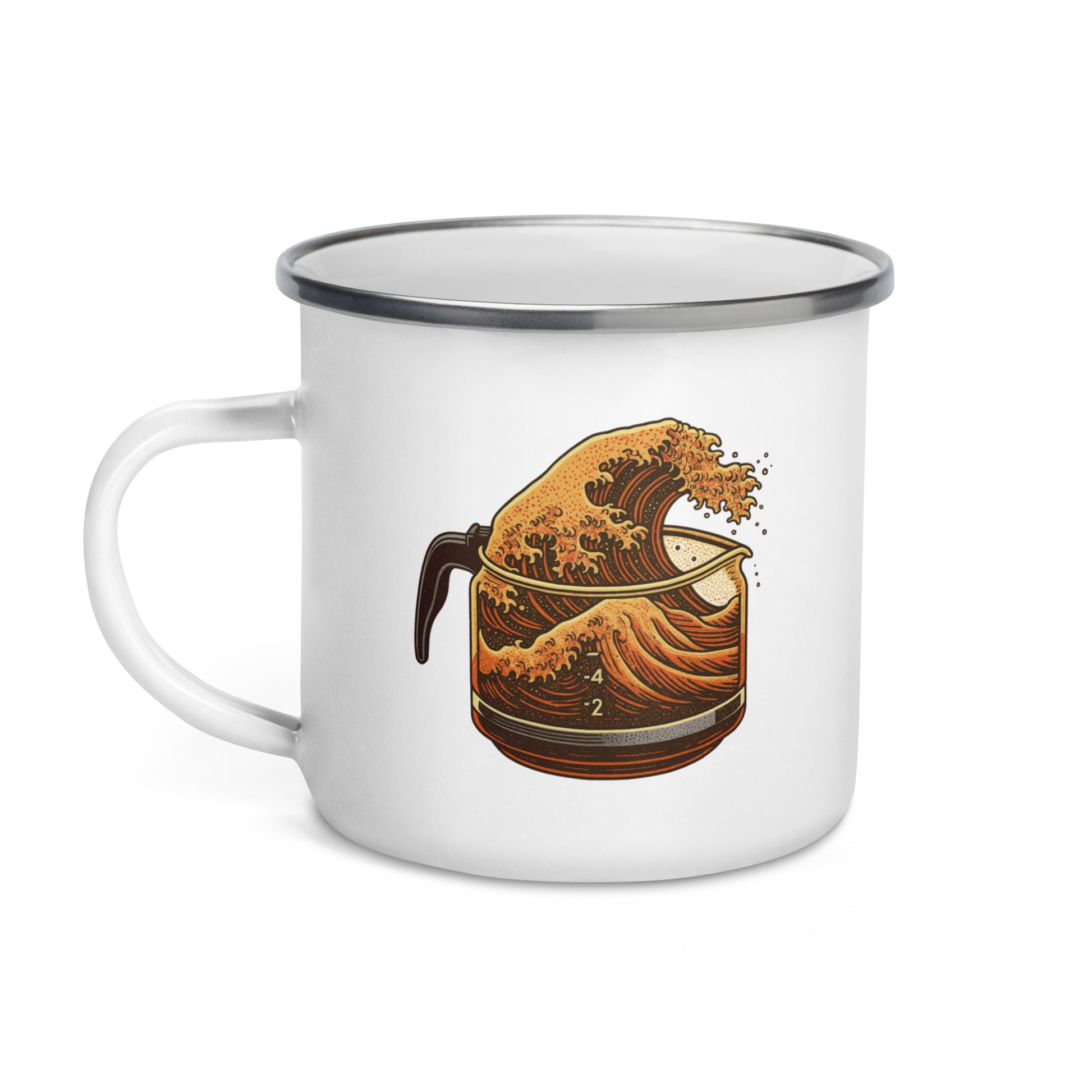 The Great Wave of Coffee Enamel Mug - Ride the Wave-Mug-Bits of Aloha