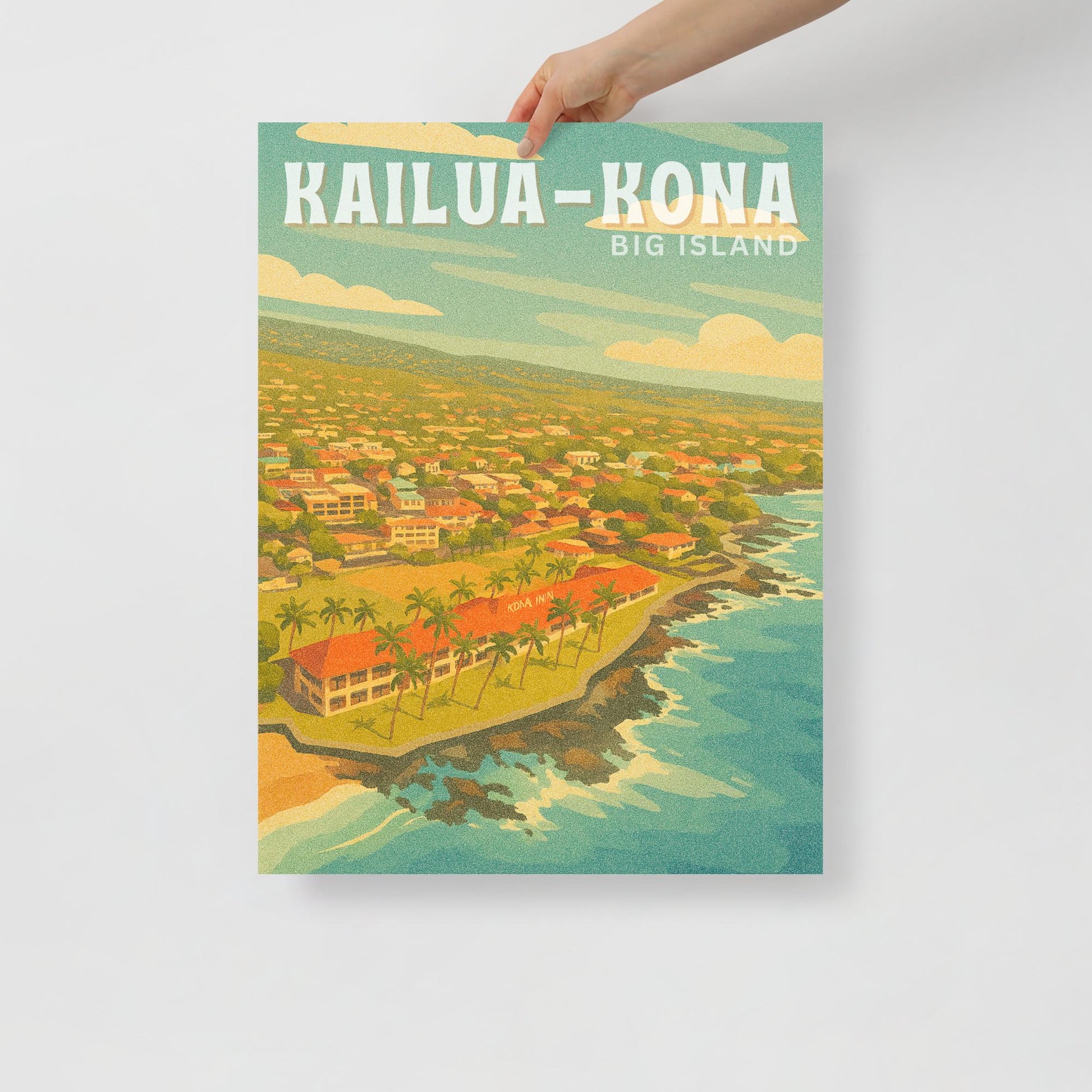 Kailua-Kona Town Retro Art Poster-Art-Bits of Aloha