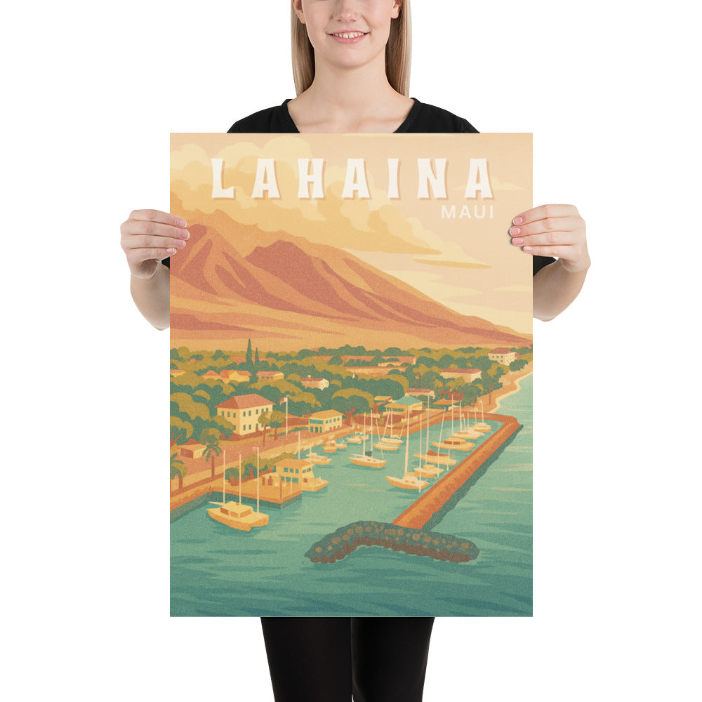 Lahaina Maui Retro Art Poster-Art-Bits of Aloha