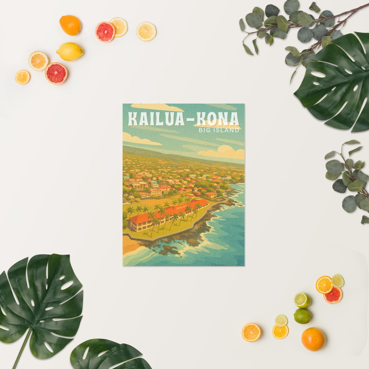 Kailua-Kona Town Retro Art Poster-Art-Bits of Aloha