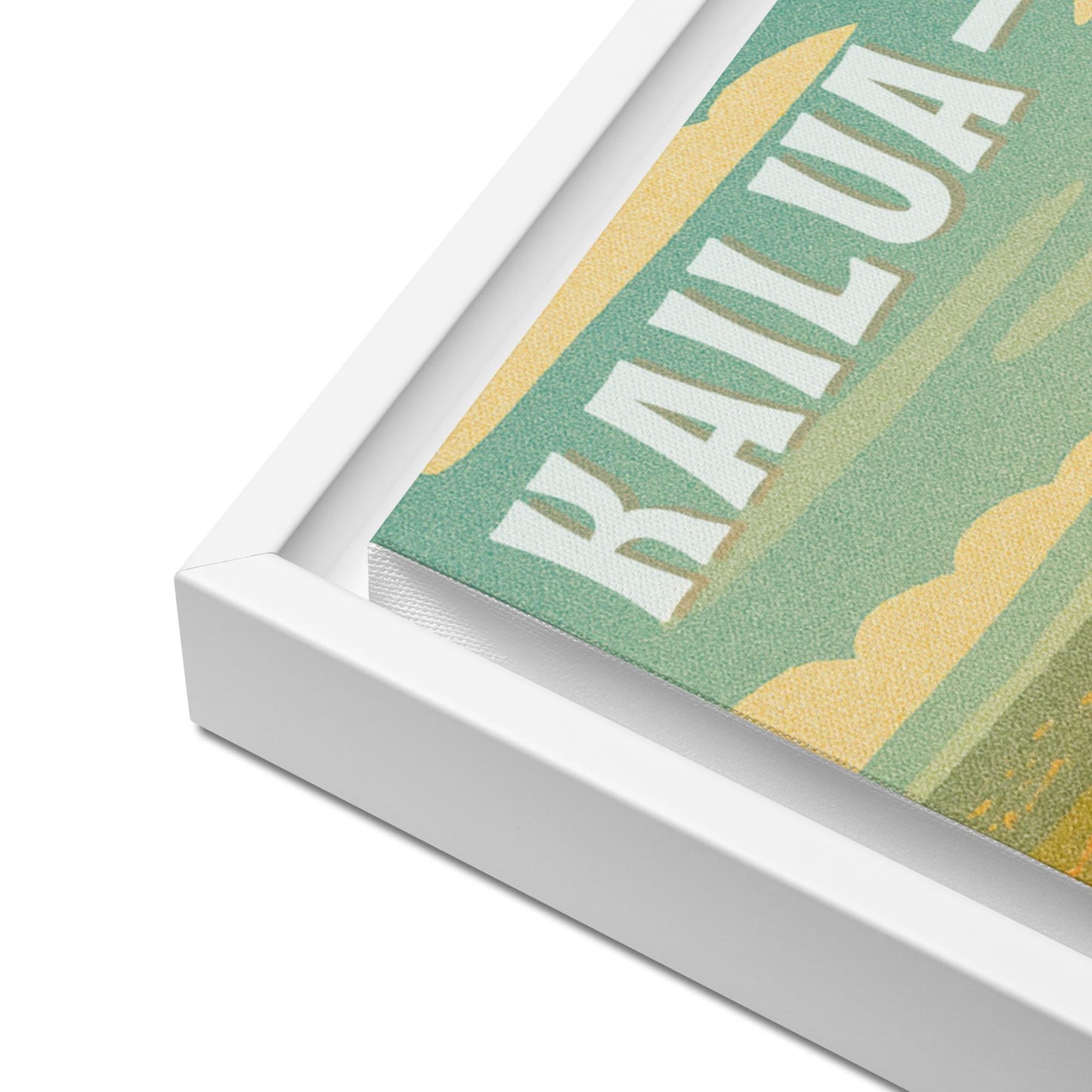 Kailua-Kona Town Retro Art Framed Canvas-Art-Bits of Aloha