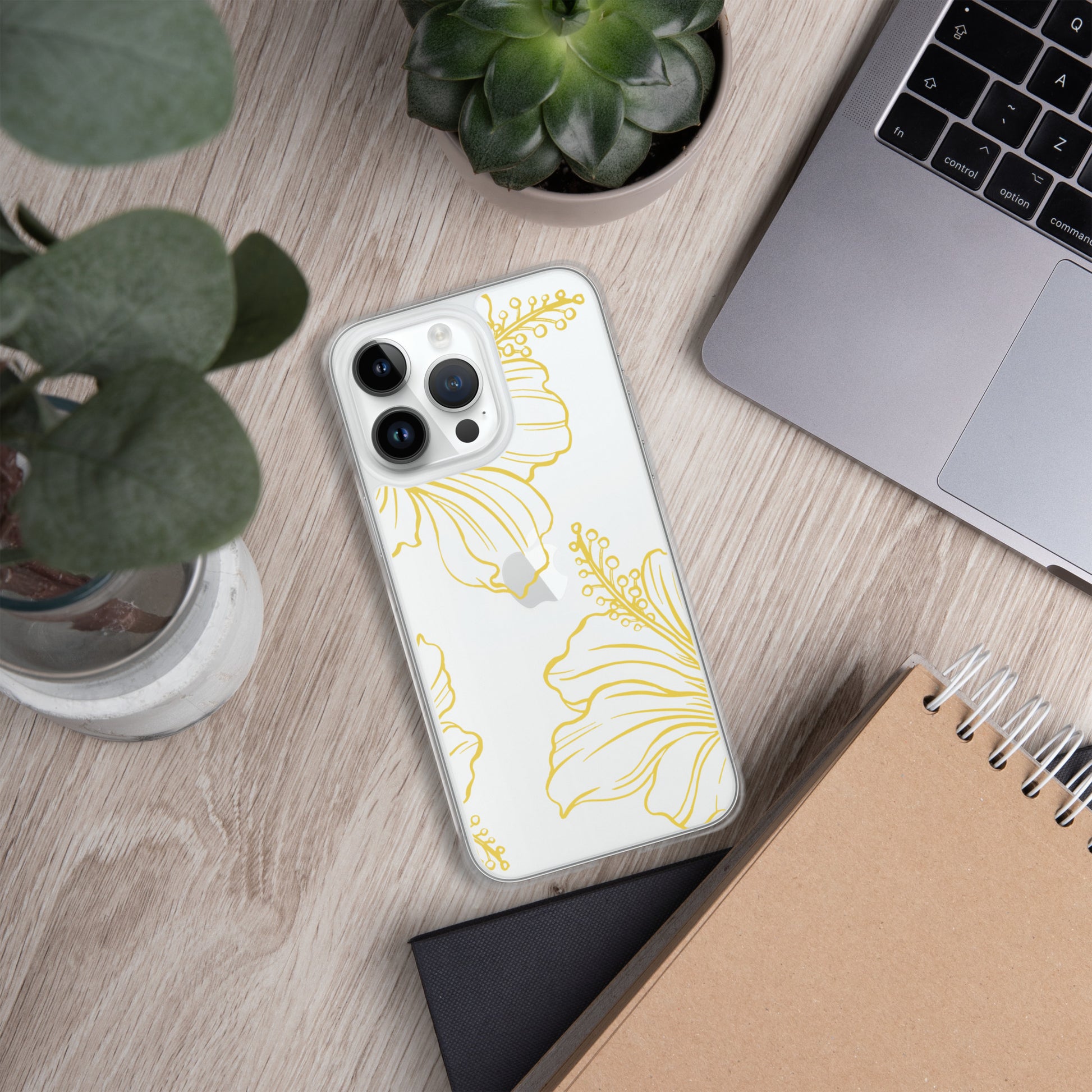 Gold Hibiscus Clear Case for iPhone®