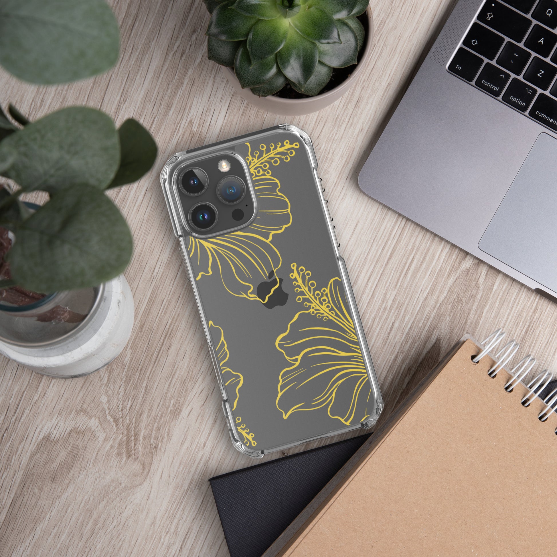 Gold Hibiscus Clear Case for iPhone®