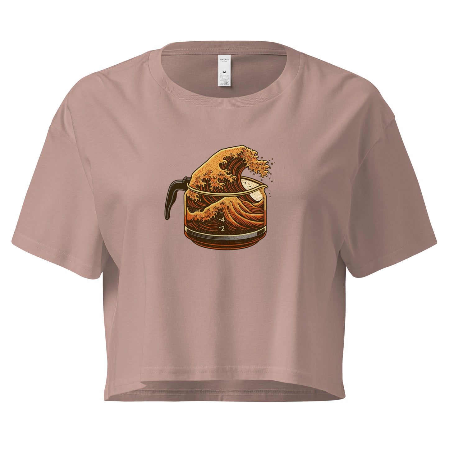 Great Wave Coffee Premium Crop Top – Japanese Graphic Tee for Coffee Lovers-T-Shirt-Bits of Aloha