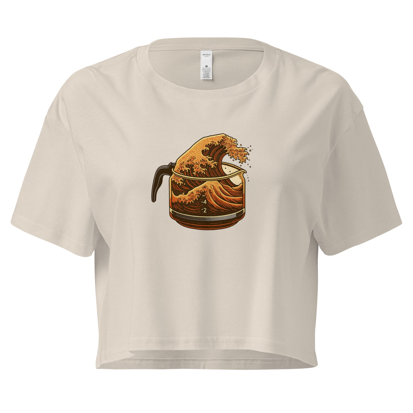 Great Wave Coffee Premium Crop Top – Japanese Graphic Tee for Coffee Lovers-T-Shirt-Bits of Aloha