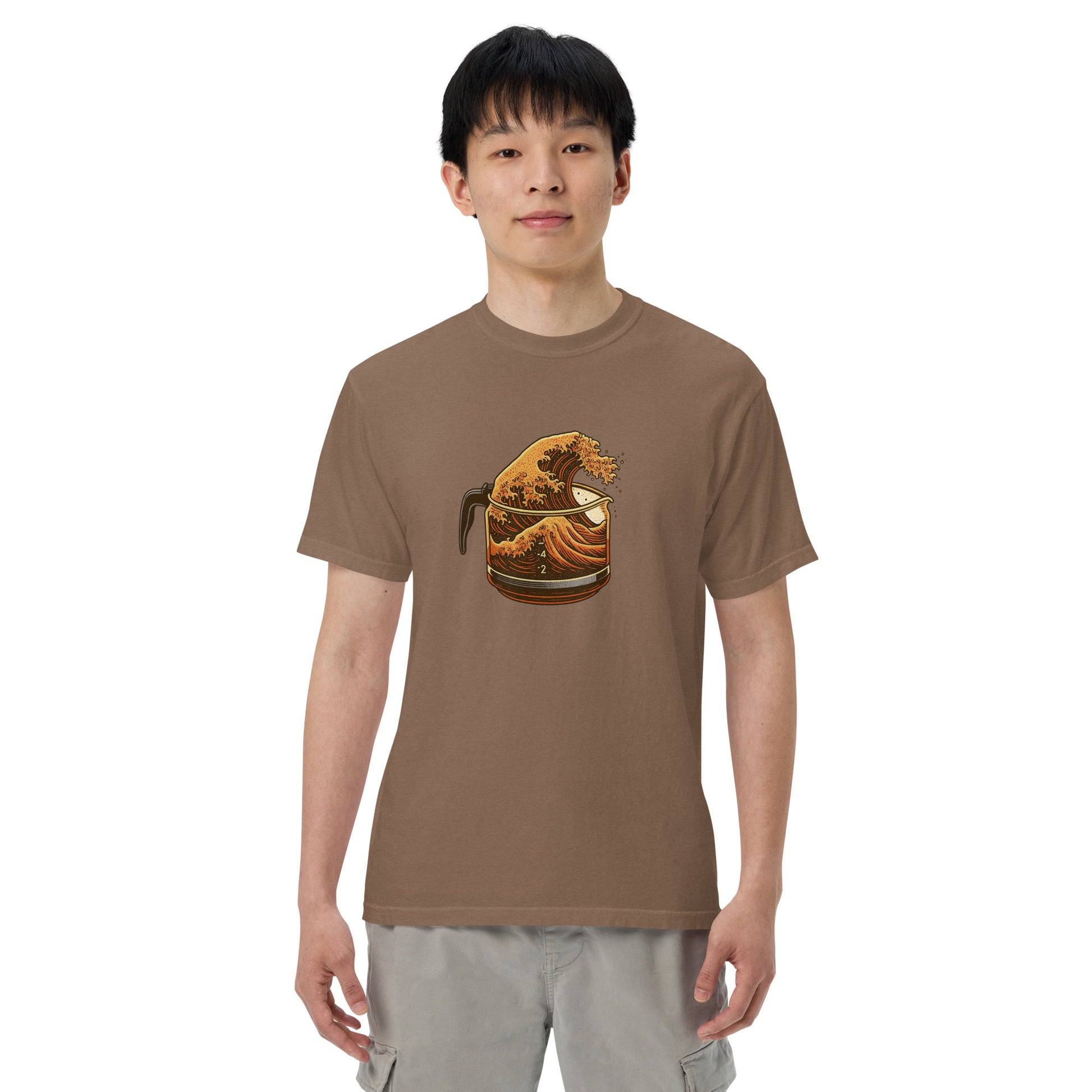 Great Wave Coffee Premium T-Shirt – Japanese Graphic Tee for Coffee Lovers-T-Shirt-Bits of Aloha