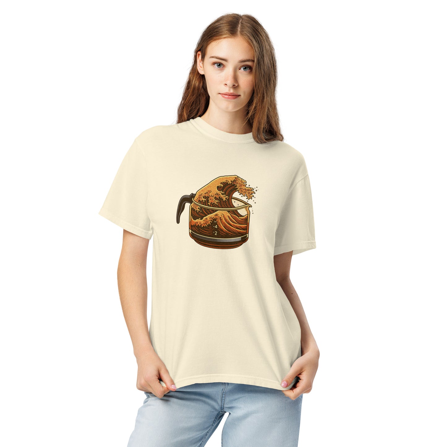 Great Wave Coffee Premium T-Shirt – Japanese Graphic Tee for Coffee Lovers-T-Shirt-Bits of Aloha
