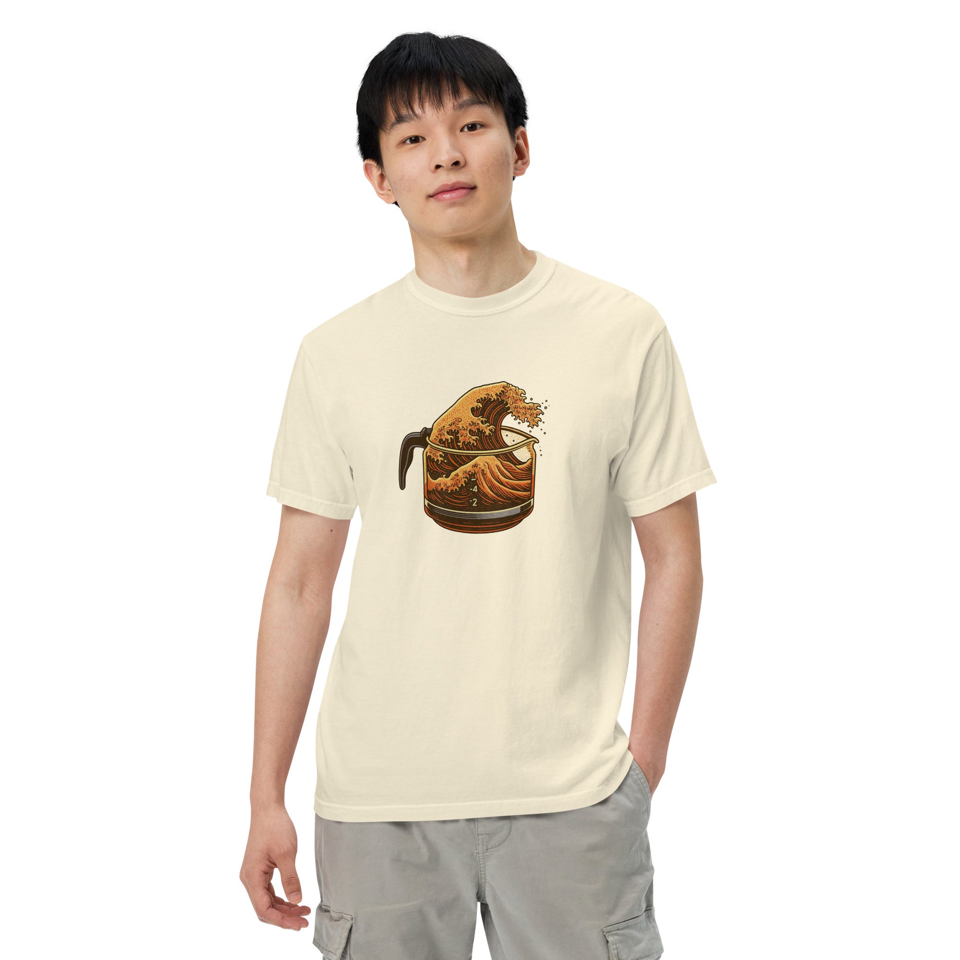 Great Wave Coffee Premium T-Shirt – Japanese Graphic Tee for Coffee Lovers-T-Shirt-Bits of Aloha