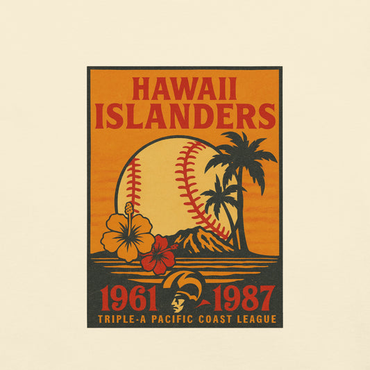 Hawaii Islanders Inspired Premium Baseball Tee – Triple-A Graphic T-Shirt-T-Shirt-Bits of Aloha